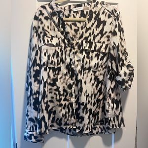 Button up animal print Calvin Klein top
